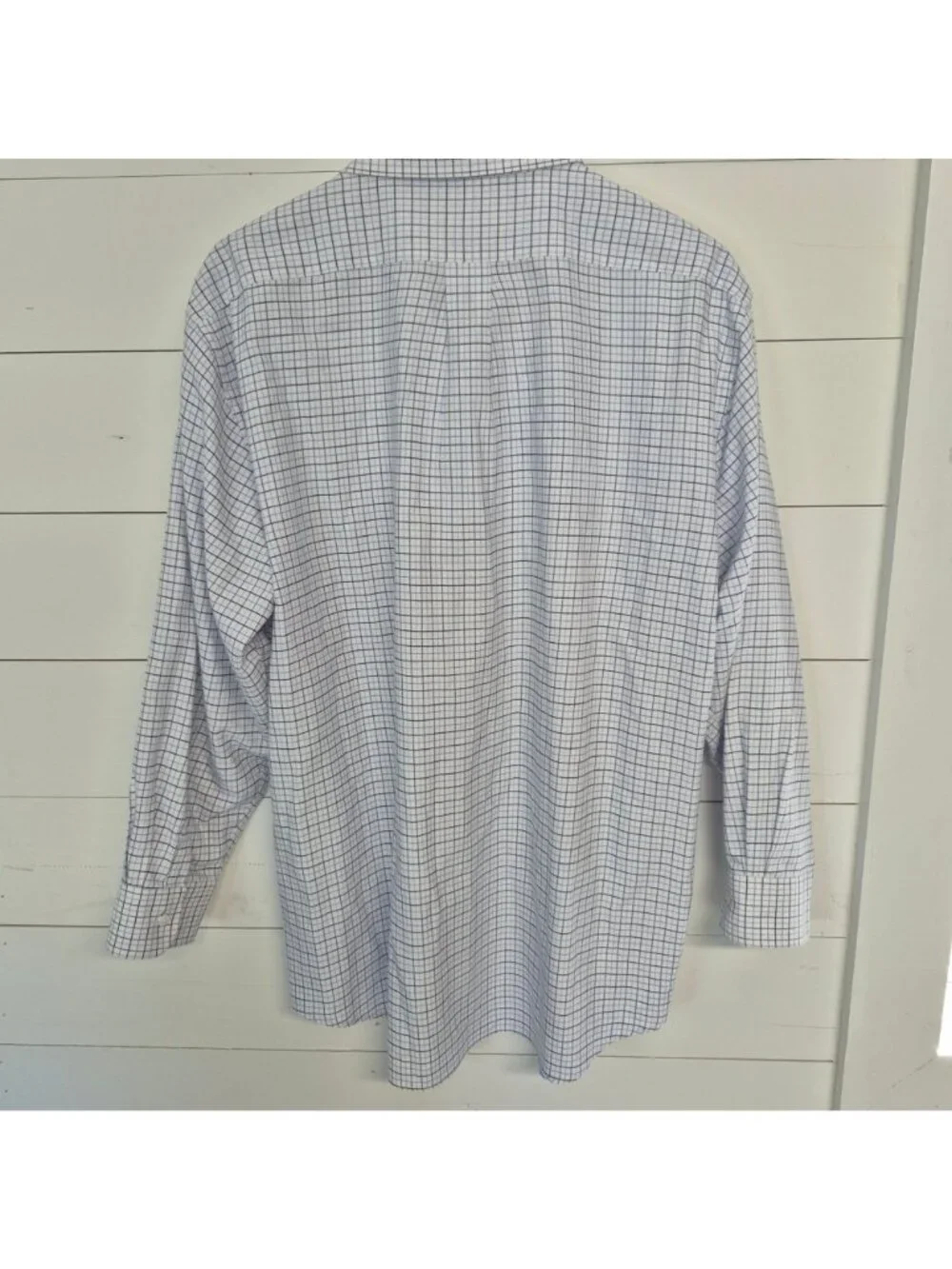 Saddlebred Men's Classic Fit Oxford Shirt 17-17.5 XL Blue Plaid Button-Down - Picture 4 of 6